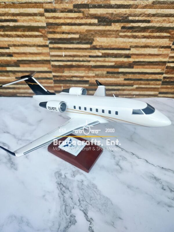 Model of Bombardier Challenger 605 with detailed craftsmanship.